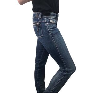 Vtg Y2K Diesel Women Sz 26 Jeans Straight Low Rise Moto Zipper Pocket Dark Wash
